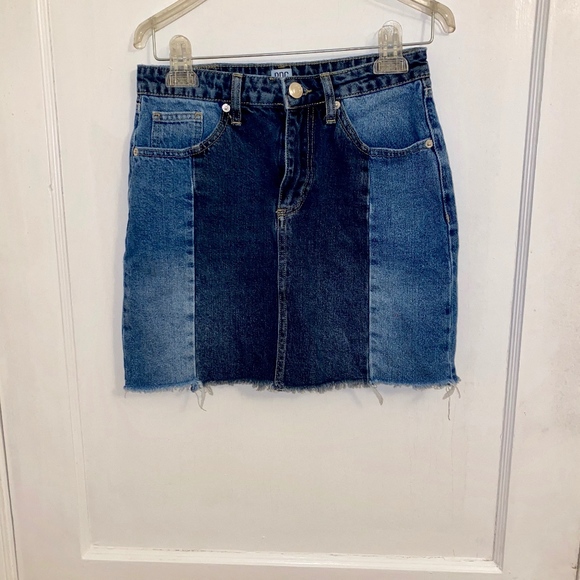 BDG High Waist Two Tone Denim Skirt - Picture 2 of 3